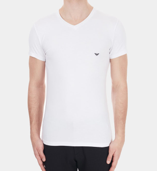 Emporio Armani V-neck T-shirt Mannen Wit