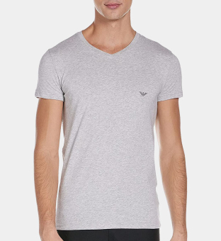 Emporio Armani V-neck T-shirt Mannen Heather Grijs