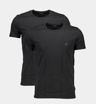 Emporio Armani 2 Pak T-shirts Mannen Zwart