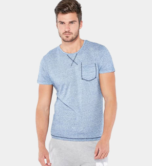 Bellfield Burnout Crew Neck T-shirt Mannen Blauw